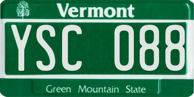 VT license plate YSC088