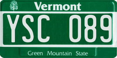 VT license plate YSC089