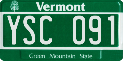 VT license plate YSC091