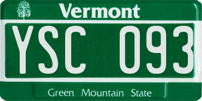 VT license plate YSC093