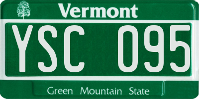 VT license plate YSC095