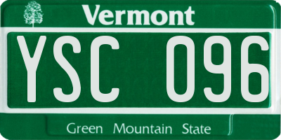 VT license plate YSC096