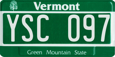 VT license plate YSC097