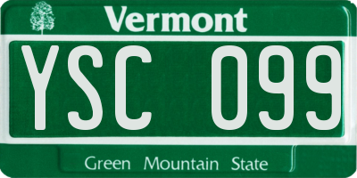 VT license plate YSC099