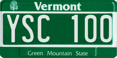 VT license plate YSC100