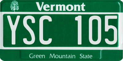 VT license plate YSC105