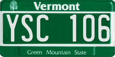 VT license plate YSC106