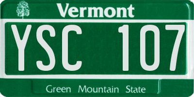VT license plate YSC107