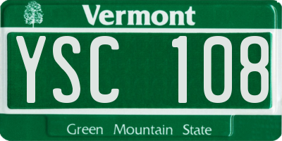 VT license plate YSC108