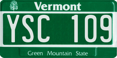 VT license plate YSC109