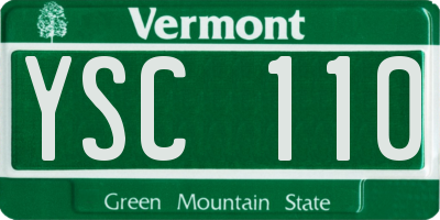 VT license plate YSC110