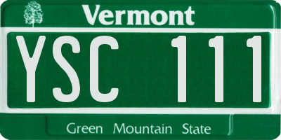 VT license plate YSC111