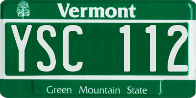 VT license plate YSC112