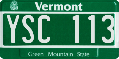 VT license plate YSC113