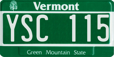 VT license plate YSC115