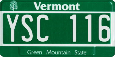 VT license plate YSC116