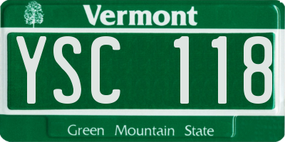 VT license plate YSC118