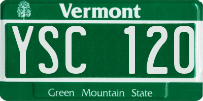 VT license plate YSC120