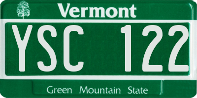 VT license plate YSC122