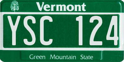 VT license plate YSC124