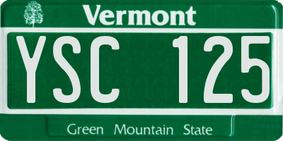 VT license plate YSC125