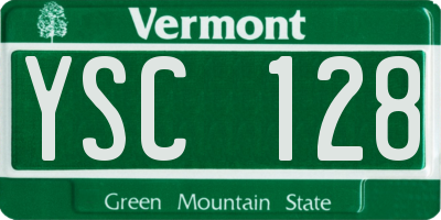 VT license plate YSC128
