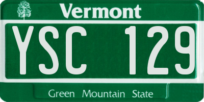 VT license plate YSC129