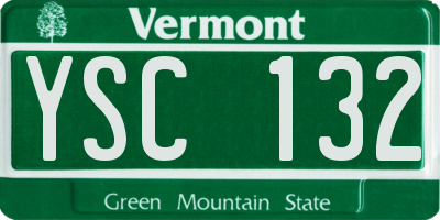 VT license plate YSC132