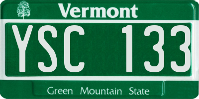 VT license plate YSC133