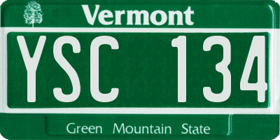 VT license plate YSC134