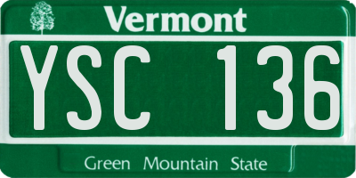 VT license plate YSC136