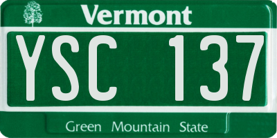 VT license plate YSC137
