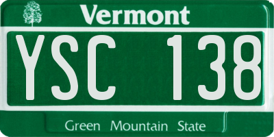 VT license plate YSC138