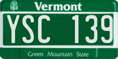 VT license plate YSC139
