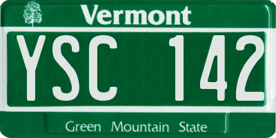 VT license plate YSC142