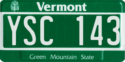 VT license plate YSC143