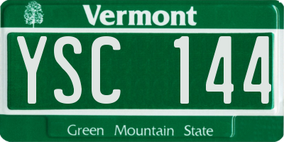 VT license plate YSC144