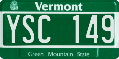 VT license plate YSC149