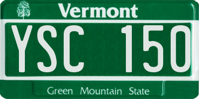 VT license plate YSC150