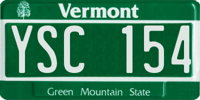 VT license plate YSC154