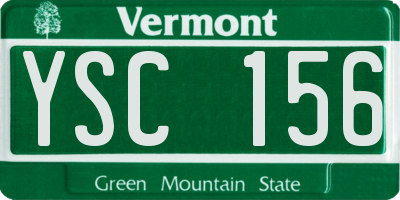 VT license plate YSC156