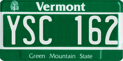 VT license plate YSC162