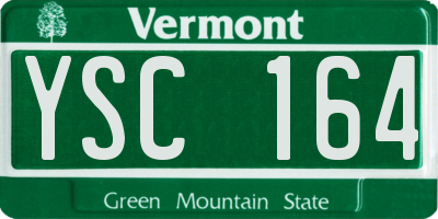 VT license plate YSC164