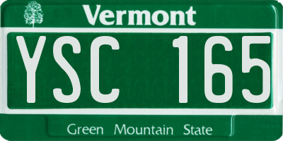 VT license plate YSC165