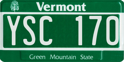 VT license plate YSC170