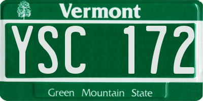 VT license plate YSC172