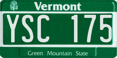 VT license plate YSC175