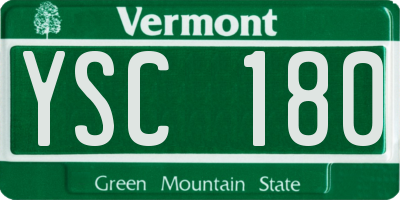 VT license plate YSC180