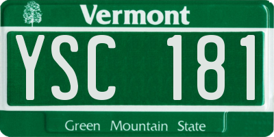 VT license plate YSC181