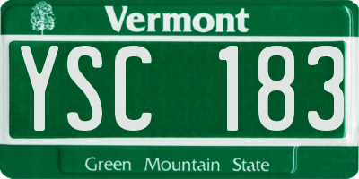 VT license plate YSC183